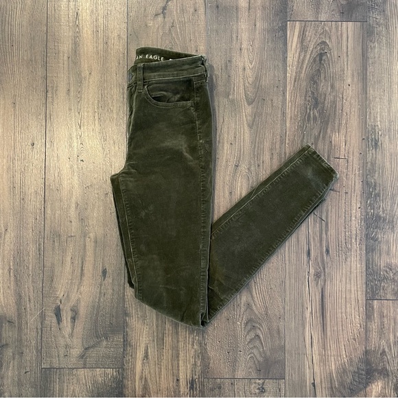 American Eagle Outfitters Pants - American Eagle Super Stretch Army Green Corduroy Skinny Jeans Pants